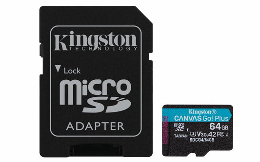 Kingston Technology microSDXC 64GB | Canvas Go! Plus Gen4 | 200MB/s | A2 | U3 | V30 | + Adapter - Matmuis