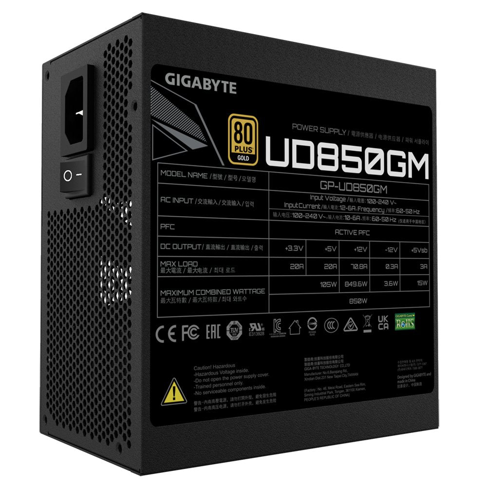 Gigabyte UD850GM | 850 Watt Gold ATX PSU | Modulair | Power Supply | Voeding - Matmuis - Matmuis