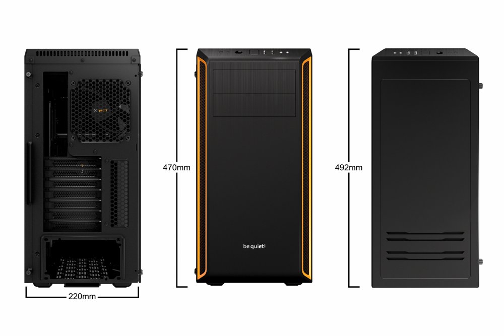 be quiet! Pure Base 600 Window | Midi Tower Case | Zwart/Oranje - Matmuis