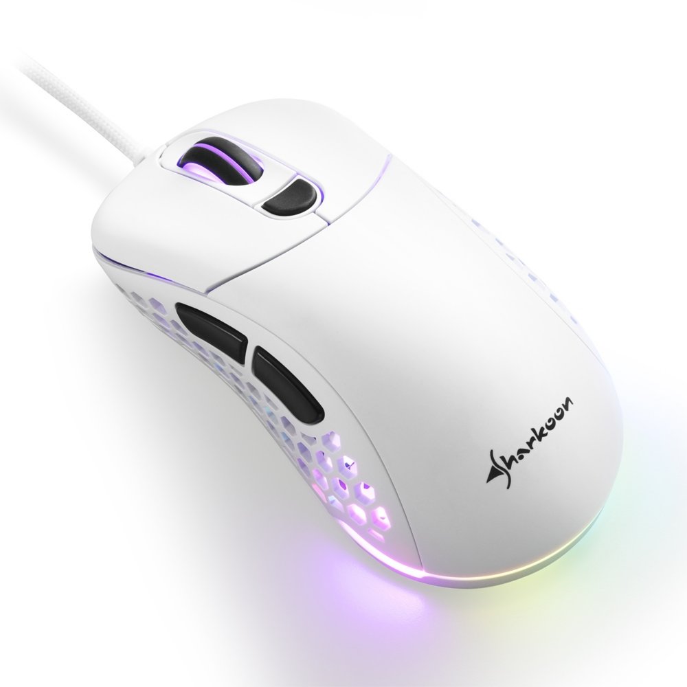 Sharkoon Light² 200 | Bekabelde Gaming Muis | Links- en Rechtshandig | USB-A | 16000 DPI | Wit - Matmuis - Matmuis