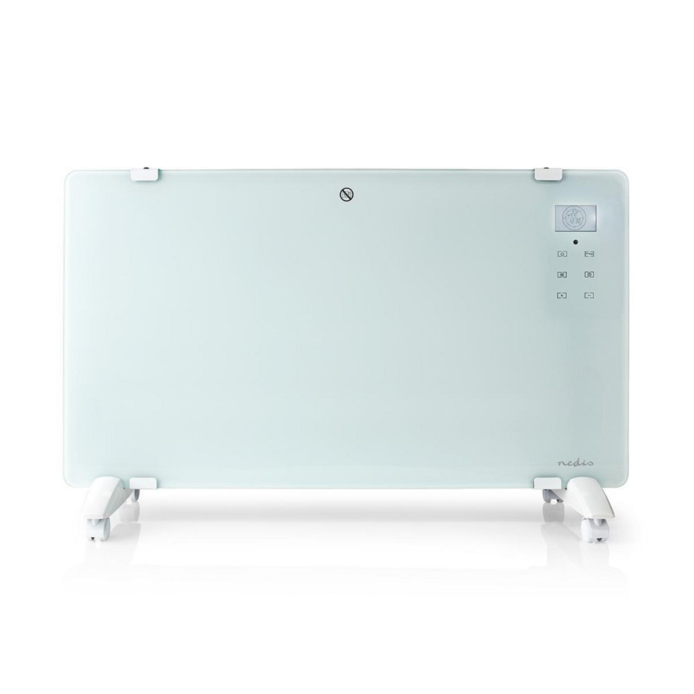 Nedis WIFIHTPL20FWT | Slimme Wi-Fi convectorkachel | 2000 W | Glazen frontpaneel | IP24 | Wit