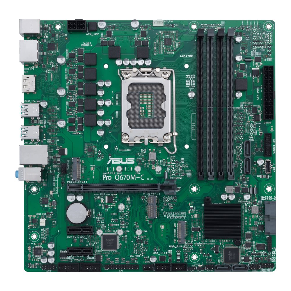 ASUS PRO Q670M-C-CSM | Socket LGA 1700 | Intel Q670 | 4xDDR5 | Micro-ATX | Moederbord - Matmuis - Matmuis