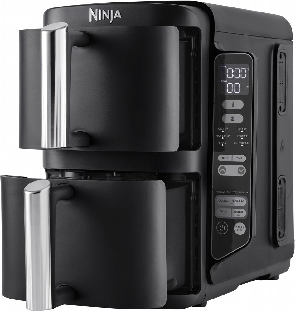 Ninja SL300EU Airfryer | Dubbele Mand | 7,6 Liter | Vrijstaand | 1750 Watt | Zwart