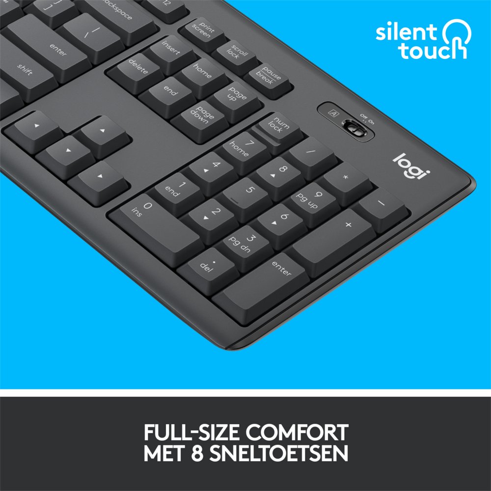 Logitech MK295 Silent | Draadloze Muis en Toetsenbordcombo | QWERTY - Matmuis - Matmuis
