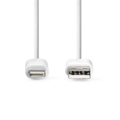 Nedis CCGL39300WT30 | Lightning-naar-USB-A kabel | 3 m | Lightning Male naar USB-A Male | Opladen en synchroniseren | Wit - Matmuis - Matmuis