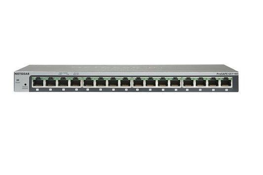 Netgear ProSAFE GS116GE | Unmanaged Switch | 16 Poorten | Gigabit Ethernet (10/100/1000 Mbps) | Desktop - Matmuis