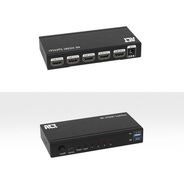 ACT AC7831 | HDMI Splitter | 1 Ingang, 4 Uitgangen | 4K @ 60Hz | Zwart - Matmuis - Matmuis