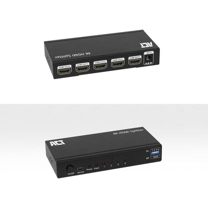 ACT AC7831 | HDMI Splitter | 1 Ingang, 4 Uitgangen | 4K @ 60Hz | Zwart - Matmuis - Matmuis