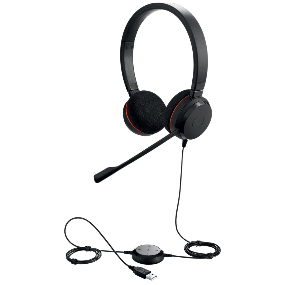 Jabra Evolve 20 UC | Bedrade On-ear Stereo Headset | USB Type-A | Zwart - Matmuis - Matmuis