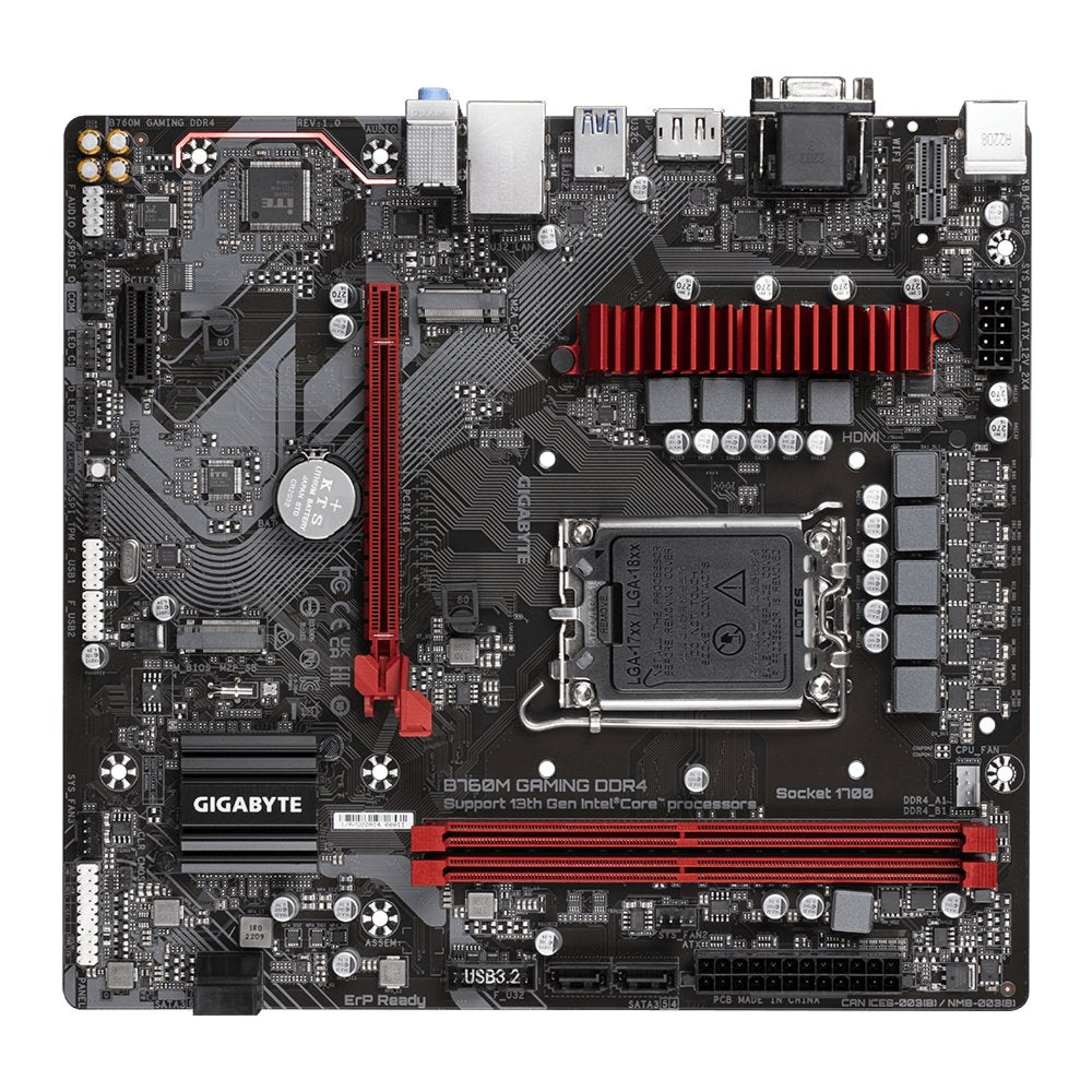 Gigabyte B760M GAMING DDR4 | Socket LGA 1700 | Intel B760 | 4xDDR4 | Micro-ATX | Moederbord - Matmuis - Matmuis