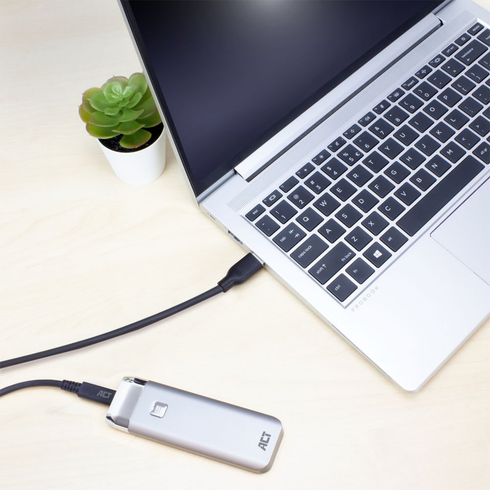 ACT AC7416 | USB 3.2 Gen 1 | USB-C naar USB-A | 1m | Zwart - Matmuis - Matmuis