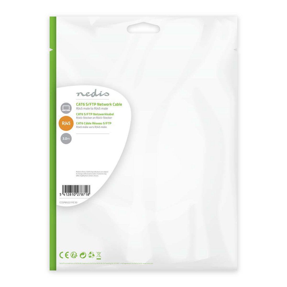 Nedis netwerkkabel | Cat6 | SF/UTP (S-FTP) | 3 m | Geel | CCGP85221YE30 - Matmuis - Matmuis