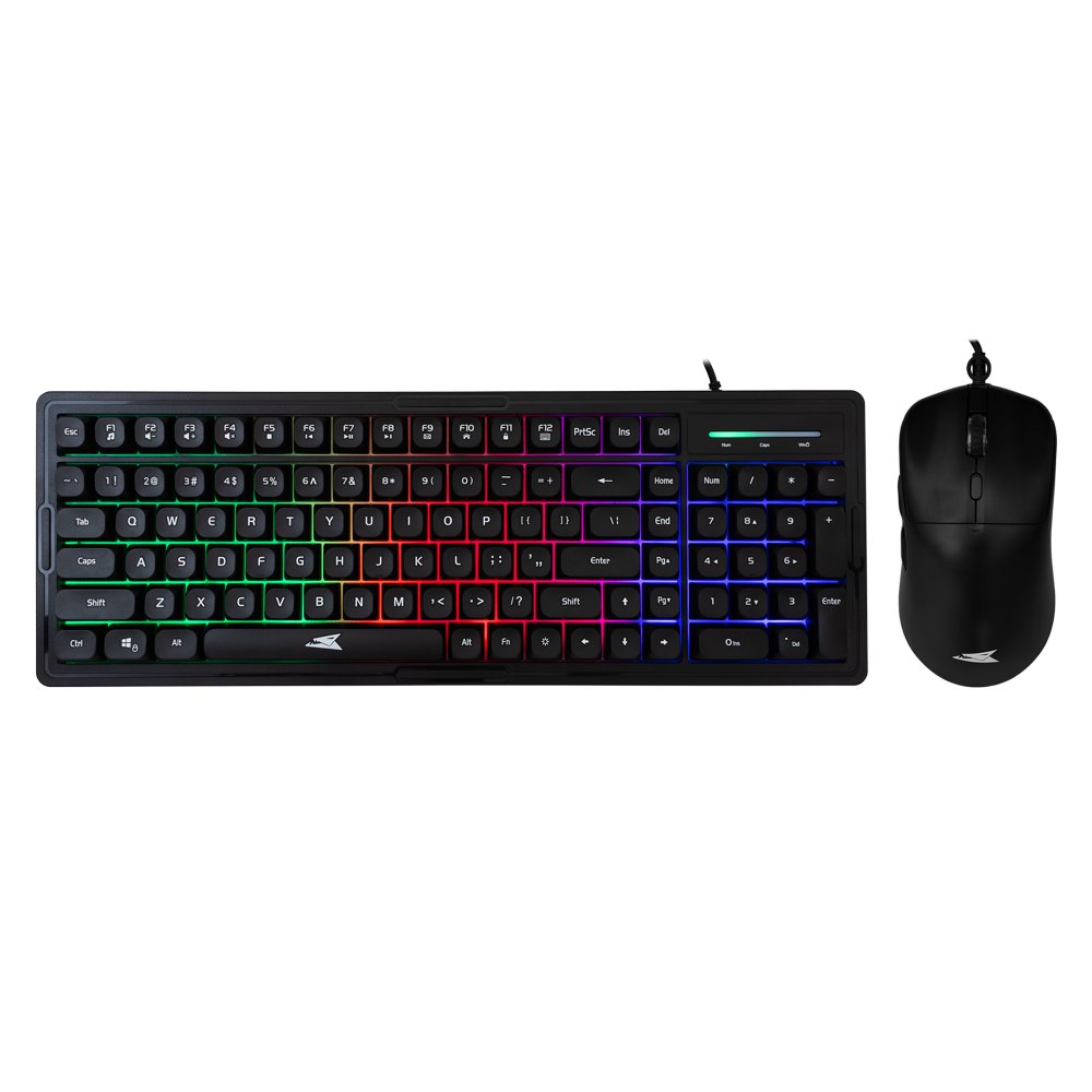 Baracuda ORCA RGB | Bekabeld Gaming Toetsenbord inclusief Muis | QWERTY | Zwart - Matmuis