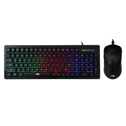 Baracuda ORCA RGB | Bekabeld Gaming Toetsenbord inclusief Muis | QWERTY | Zwart - Matmuis