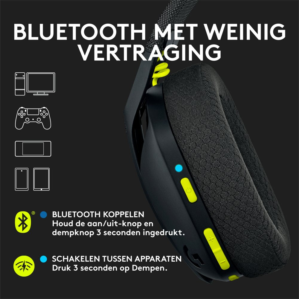 Logitech G435 Wireless Gaming Headset | Bluetooth & Lightspeed | Hoofdband | Zwart - Matmuis - Matmuis