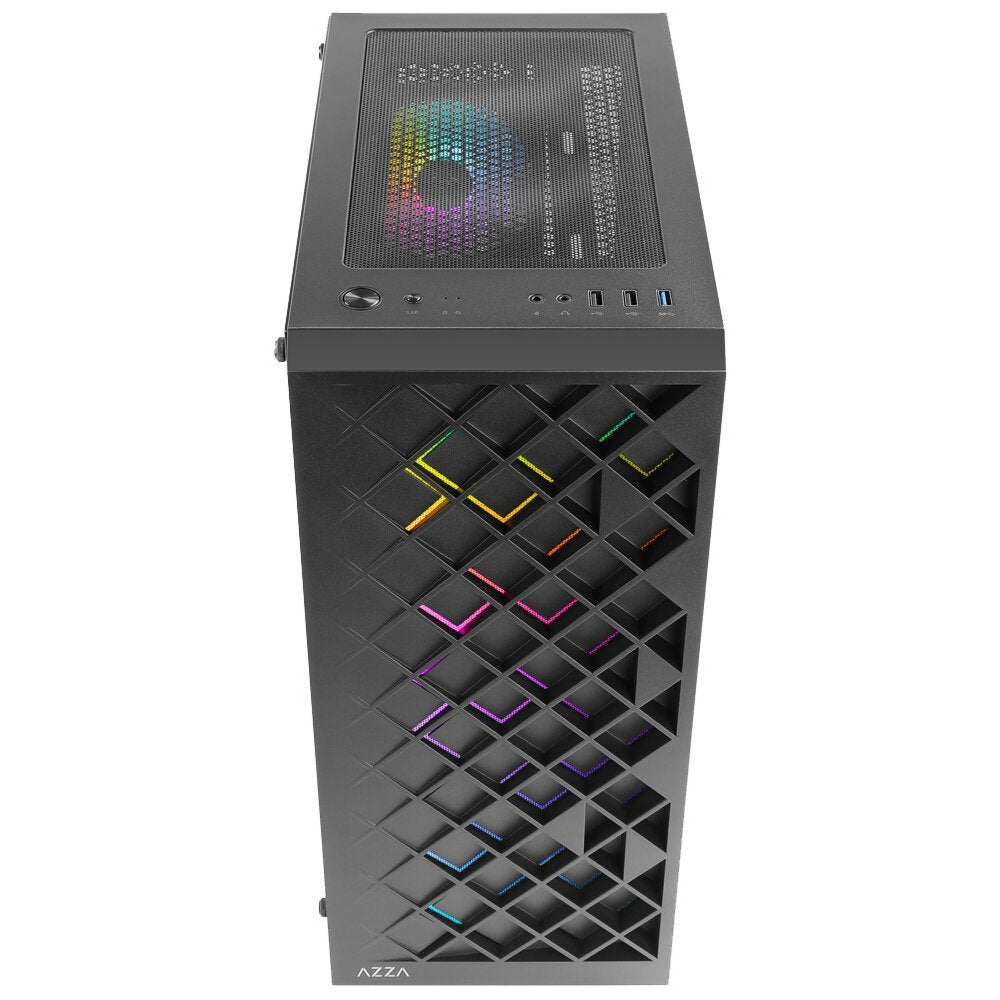 Azza Spectra RGB | Midi Tower Case | Zwart - Matmuis