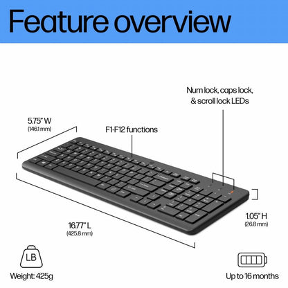 HP 220 | Draadloos Toetsenbord | QWERTY - Matmuis - Matmuis