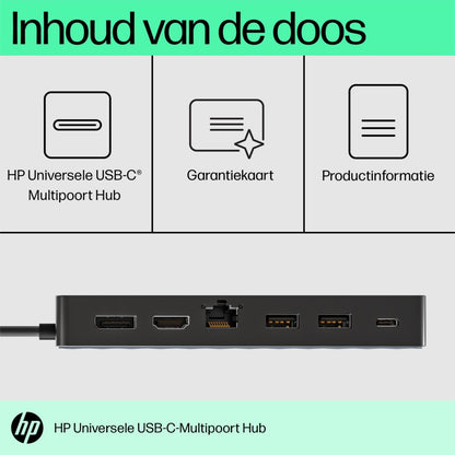 HP Universal Multiport Hub | USB-C | Zwart - Matmuis - Matmuis