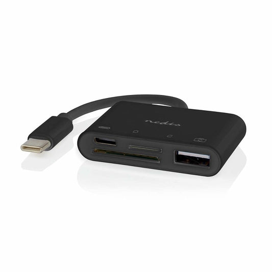 Nedis CCGB64780BK01 | Interface Hub USB 2.0 Type-C | 1× USB-A + 1× USB-C + SD/MicroSD kaartlezer | 480 Mbps | Zwart - Matmuis - Matmuis