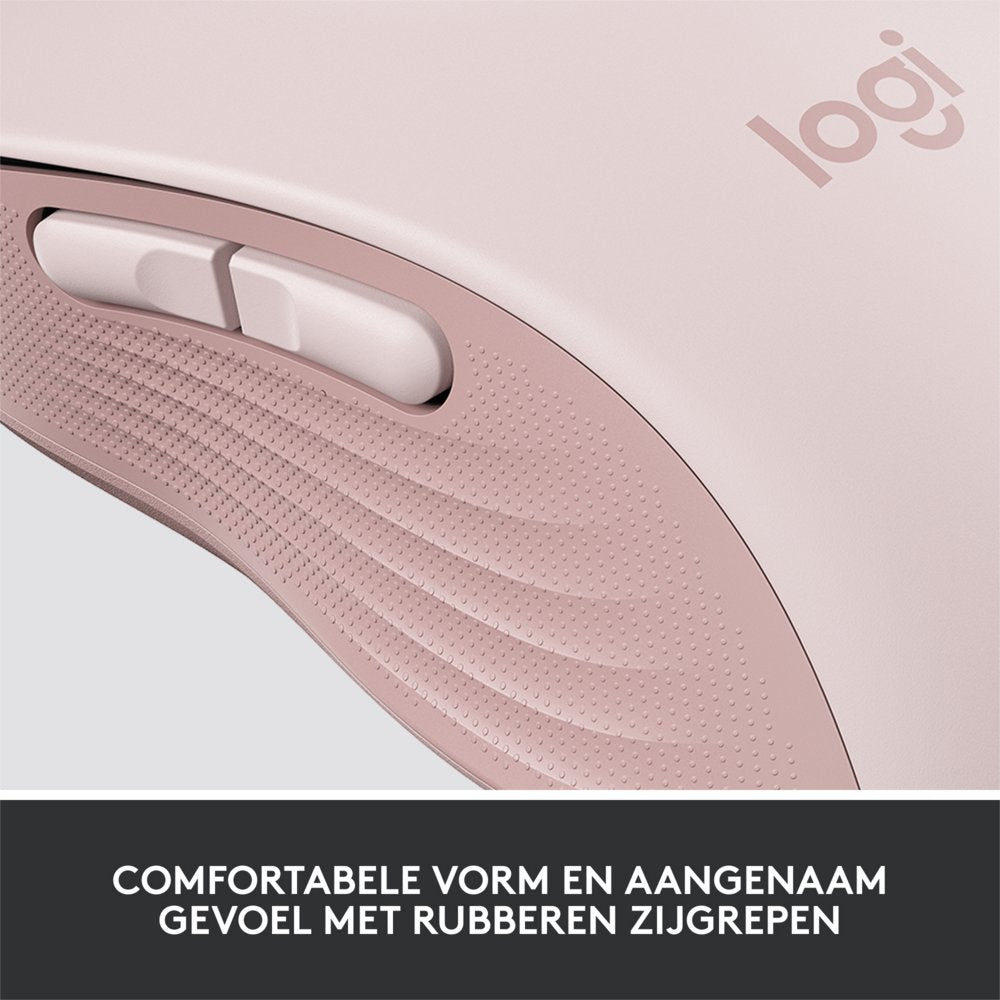 Logitech Signature M650 | Draadloze Muis | Rechtshandig | RF + Bluetooth | 2000 DPI | Roze - Matmuis - Matmuis