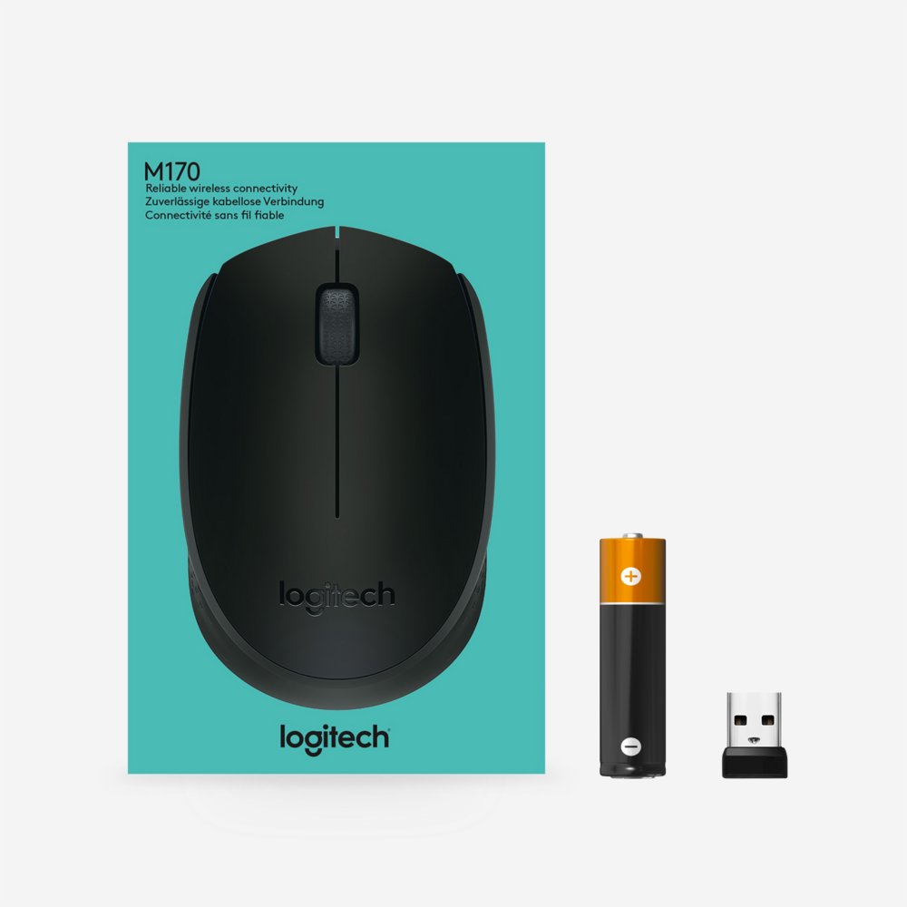 Logitech M171 | Draadloze Muis | Links- en Rechtshandig | RF | 1000 DPI | Zwart - Matmuis - Matmuis