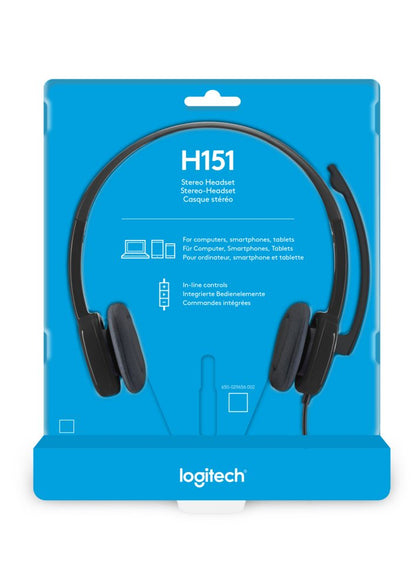 Logitech H151 | Bedrade On-ear Headset | 3.5mm | Zwart - Matmuis - Matmuis