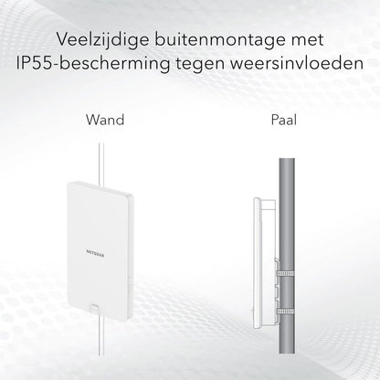 NETGEAR Insight Cloud AX1800 (WAX610Y) | WiFi 6 Outdoor Access Point | 1800 Mbit/s | PoE+ | Inclusief Montagebeugel