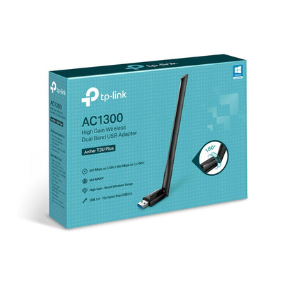 TP-Link Archer T3U Plus | Wi-Fi 5 USB Adapter | AC1300 Dual-band (2,4 GHz / 5 GHz) | 867 Mbps | USB 3.0 | Zwart - Matmuis - Matmuis