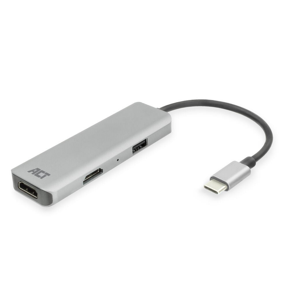 ACT AC7013 | Docking Station & Poortreplicator | USB-C 3.2 Gen 1 | Zwart/Grijs - Matmuis - Matmuis
