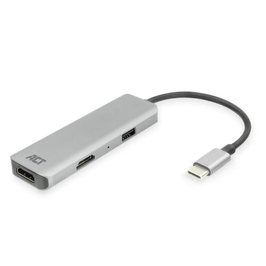 ACT AC7013 | Docking Station & Poortreplicator | USB-C 3.2 Gen 1 | Zwart/Grijs - Matmuis - Matmuis