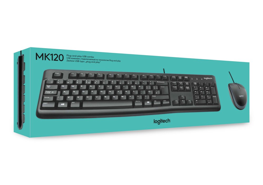 Logitech MK120 | Bedrade Muis en Toetsenbordcombo | QWERTY - Matmuis - Matmuis