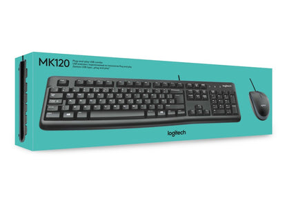 Logitech MK120 | Bedrade Muis en Toetsenbordcombo | QWERTY - Matmuis - Matmuis