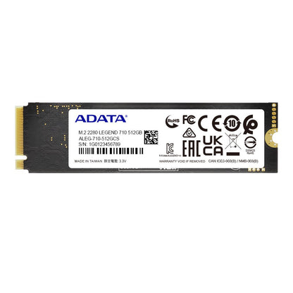 ADATA Legend 710 | 512GB NVMe SSD | M.2 Gen3 | 2400 MB/s Lezen | 1600 MB/s Schrijven - Matmuis - Matmuis