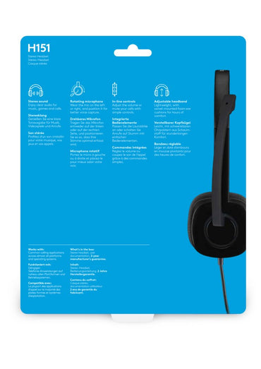 Logitech H151 | Bedrade On-ear Headset | 3.5mm | Zwart - Matmuis - Matmuis