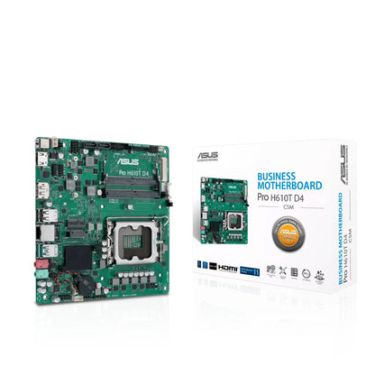 ASUS Pro H610T D4-CSM | Socket LGA 1700 | Intel H610 | 2xDDR4 | Mini-ITX | Moederbord - Matmuis - Matmuis