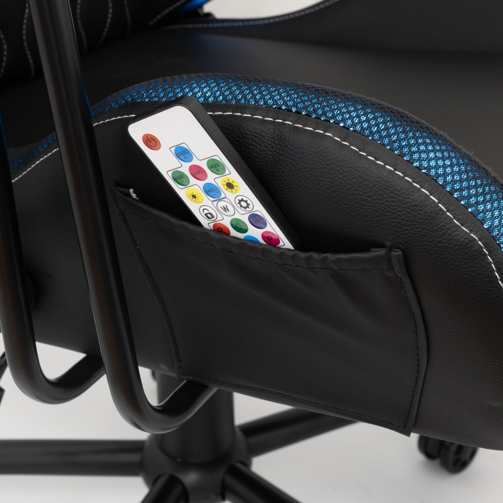 White Shark INDIANAPOLIS | Gamestoel met RGB-verlichting | Belastbaar tot 120 kg - Matmuis - Matmuis