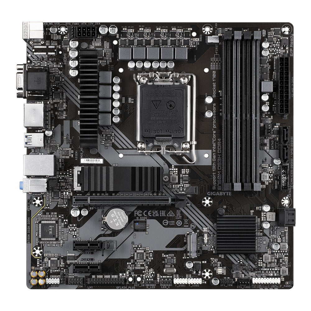 Gigabyte B760M DS3H DDR4 | Socket LGA 1700 | Intel B760 | 4xDDR4 | Micro-ATX | Moederbord - Matmuis - Matmuis
