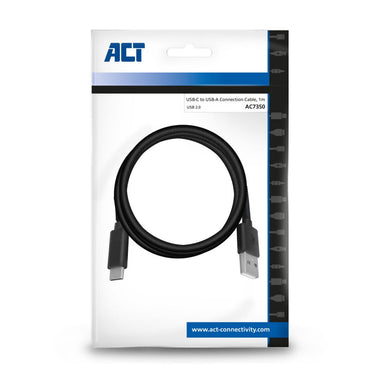 ACT AC7350 | USB 2.0 Kabel | USB-C naar USB-A | 1m | Zwart - Matmuis - Matmuis