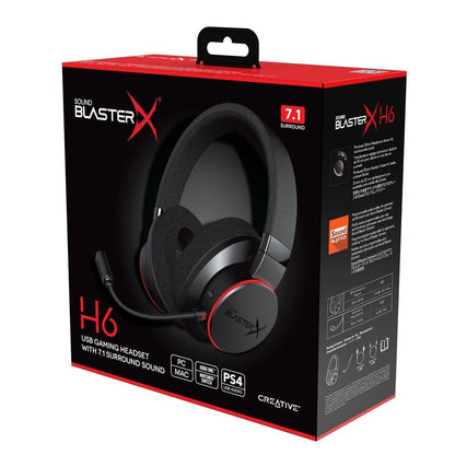 Creative Sound BlasterX H6 | Bedrade Over-ear Gaming Headset | USB-A & 3.5mm | Zwart & RGB - Matmuis - Matmuis