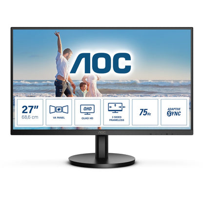 AOC Q27B3MA 27" | 2560 x 1440 QHD VA | 75Hz | 1ms | Ultra Slim Bezel | Monitor - Matmuis