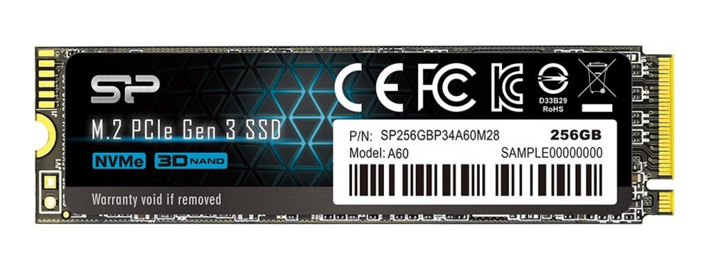 Silicon Power A60 | 256GB NVMe SSD | M.2 Gen3 | 2.200 MB/s Lezen | 1.600 MB/s Schrijven - Matmuis