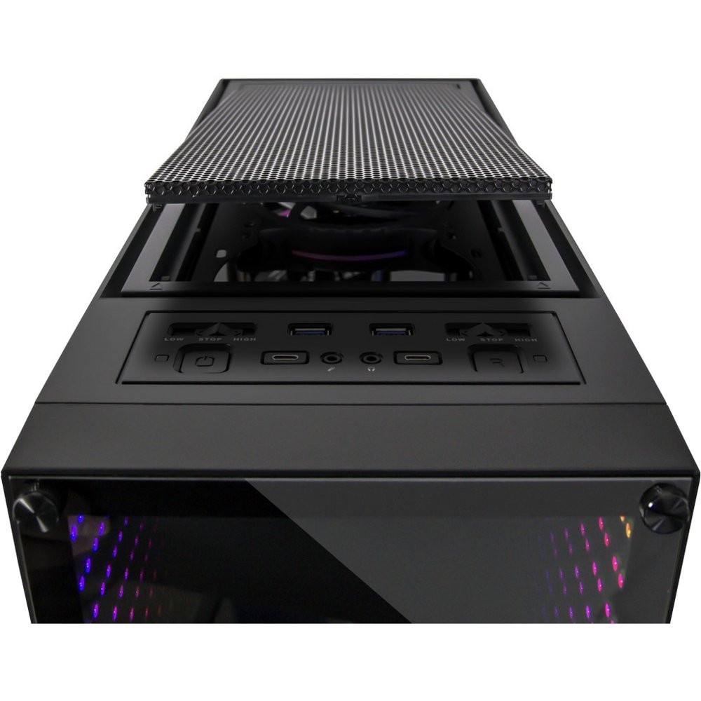 Inter-Tech X-908 Infini2 | Infinity Mirror | Tower Case | USB-C | Zwart - Matmuis