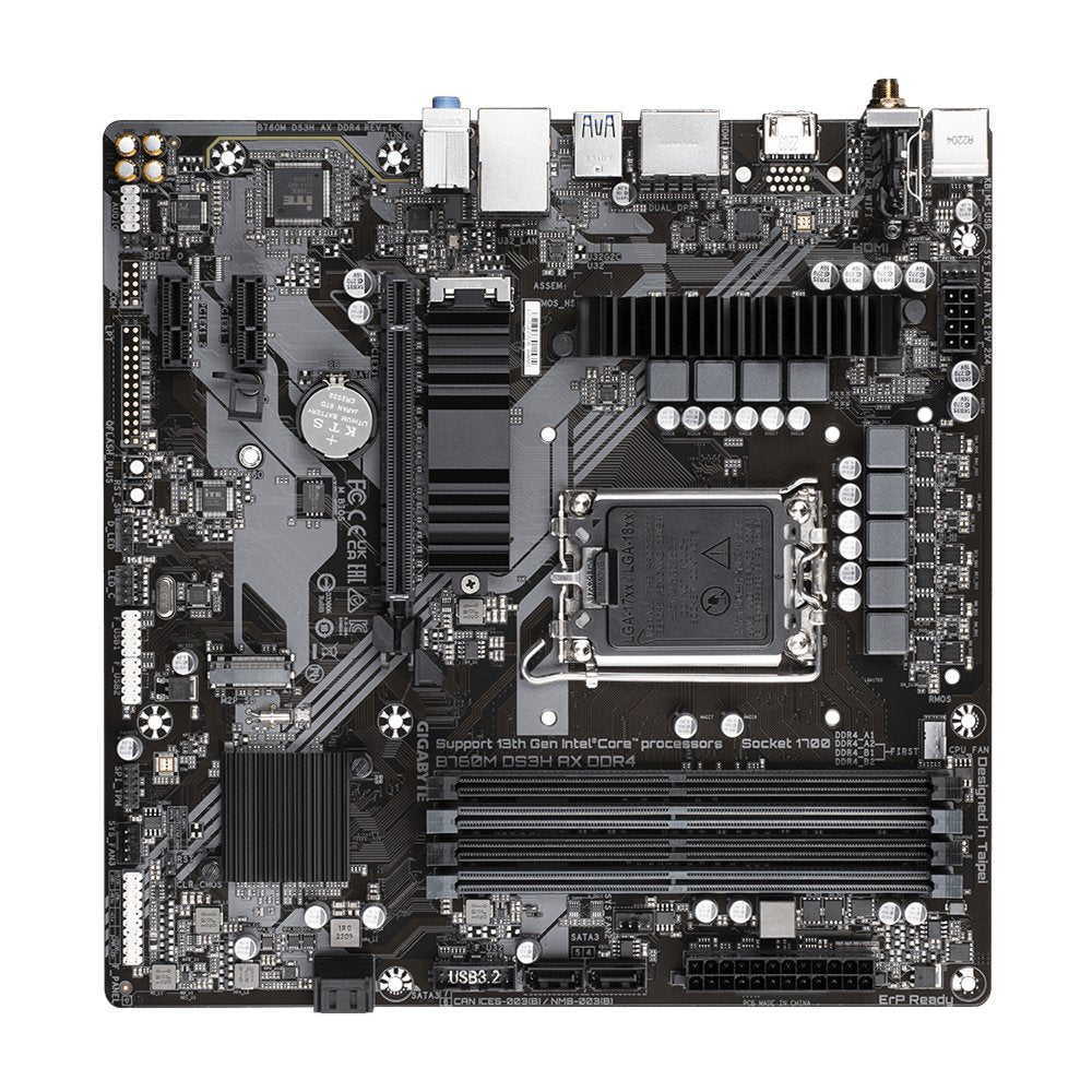 Gigabyte B760M DS3H AX DDR4 | Socket LGA 1700 | Intel B760 | 4xDDR4 | Micro-ATX | Moederbord - Matmuis - Matmuis