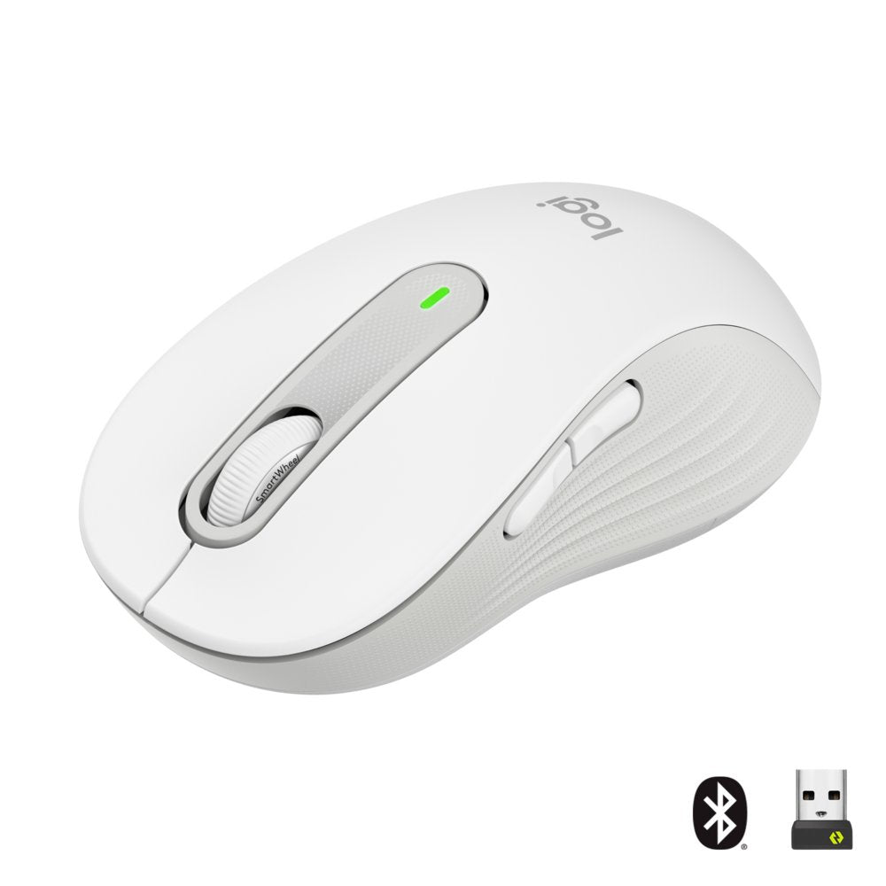 Logitech Signature M650 | Draadloze Muis | Rechtshandig | RF + Bluetooth | 2000 DPI | Wit - Matmuis