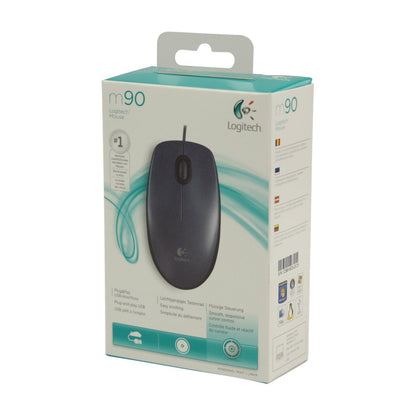 Logitech M90 | Bekabelde Muis | Links- en Rechtshandig | USB-A | 1000 DPI | Zwart - Matmuis - Matmuis