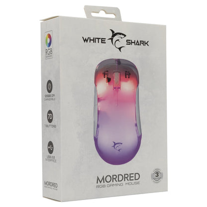 White Shark Mordred-W | Gaming Muis | 825 Chipset | RGB Verlichting | 12.800 DPI | Wit - Matmuis - Matmuis