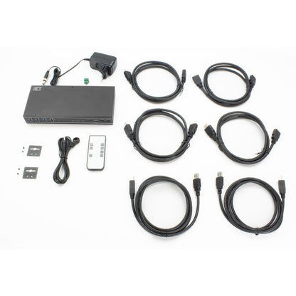 ACT AC7914 | KVM-Switch | 2-Poorts Dual HDMI | 4K@60Hz | USB 3.2 Gen1 | RS-232 | Zwart