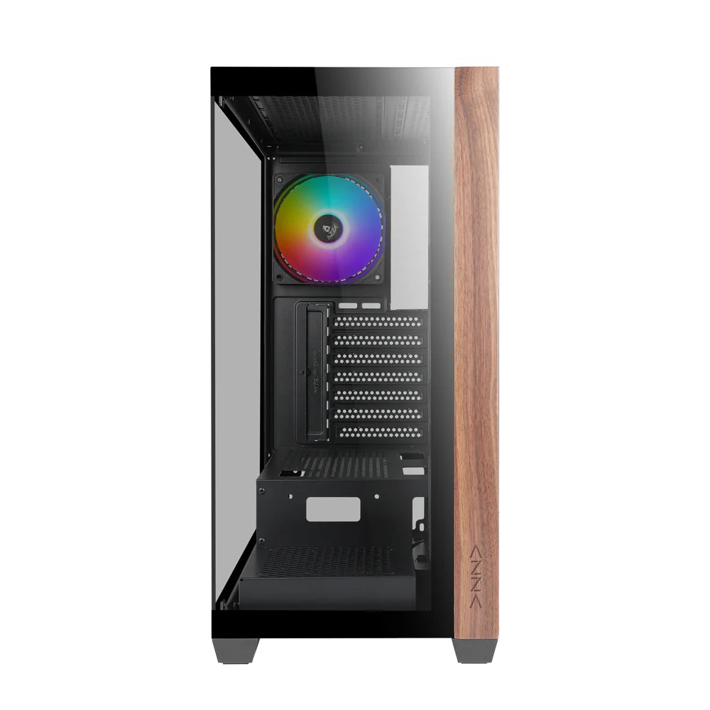Case Azza Neptun 491 | Midi Tower | RGB | Zwart en Hout - Matmuis