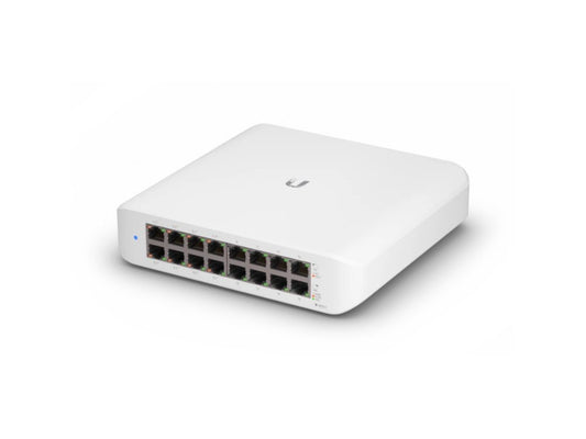 Ubiquiti UniFi Switch Lite 16 PoE | Managed L2 Switch | 16 Poorten | Gigabit Ethernet (10/100/1000 Mbps) | PoE | Wit - Matmuis