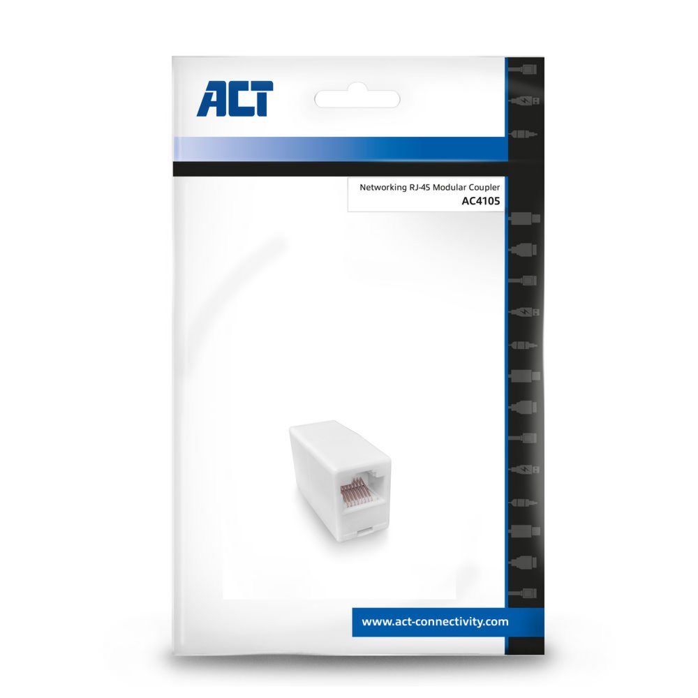 ACT AC4105 kabel-verlengstuk | RJ-45 | Wit - Matmuis - Matmuis